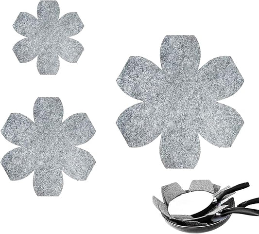12 Pack Pot & Pan Protectors in 3 Sizes, Stackable Pan Separators to Avoid Scratching or Marring, Cookware Protector Set for Glass Ceramic Plates & Bowls