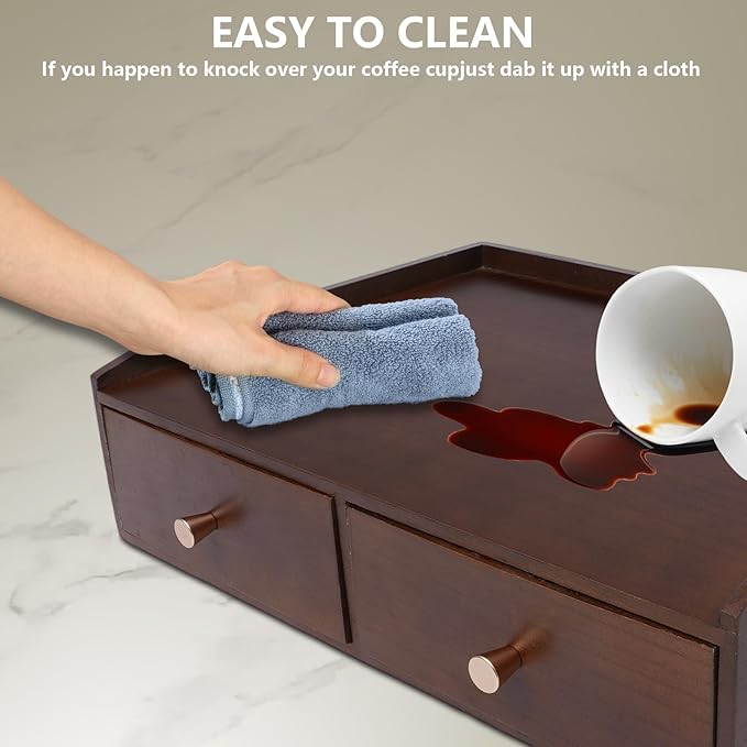 Wooden Coffee Pod Holder Coffee Pods and Tea Organizer Holder Compatible with Keurig Pod & K-Cup | 30 Pod Capacity