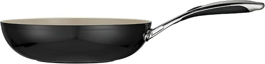 Tramontina Gourmet Ceramica Deluxe Aluminum Stir Fry, Non Stick Pan with Ceramic Interior, 11-inch, Metallic Black, Made in Italy