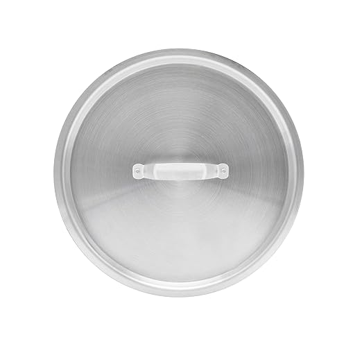 Thunder Group ALSKSP113 Stock Pot Lid, 24-7/8" Dia. x 1-1/4"H, Lid fits ALSKSP013, Aluminum, 1.8mm Thickness, Dishwasher Safe, NSF