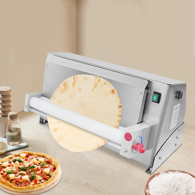 Electric Pizza Dough Roller Sheeter, 3-18" Diameter Table Top Pizza Press Machine, Pizzas Pressing MachineS, for Restaurants, Cake Shops, Desserts Store, Pancake Shop