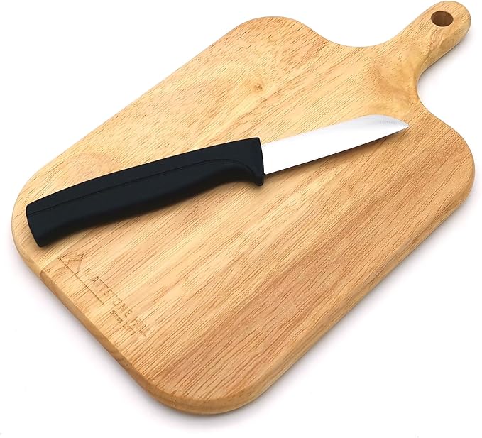 MATTSTONE HILL Kitchen Paring Knife - 3 Inch, Slim Blade, Premium Stainless Steel, Semi Soft Black Handle