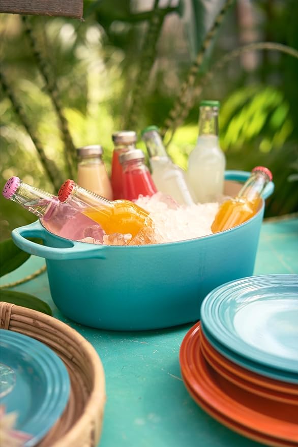 Le Creuset Enameled Cast Iron Signature Oval Dutch Oven, 6.75 qt., Caribbean