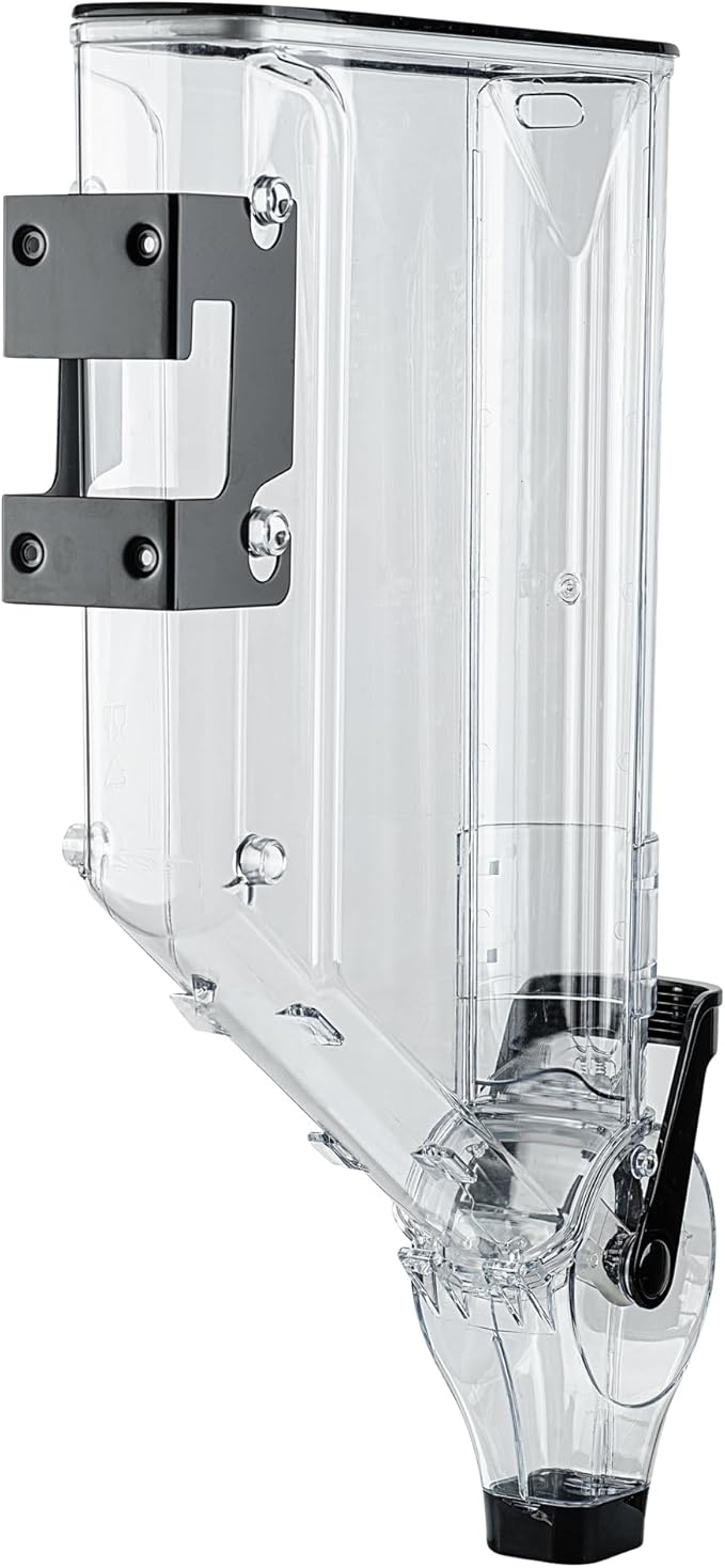 Restaurantware-Met Lux 3.4 Gallon Dry Food Dispenser, 1 Airtight Cereal Dispenser - Wall-Mounted, Single Control, 1 Black Plastic Grain Holder, For Snacks, Nuts, Or Coffee Beans
