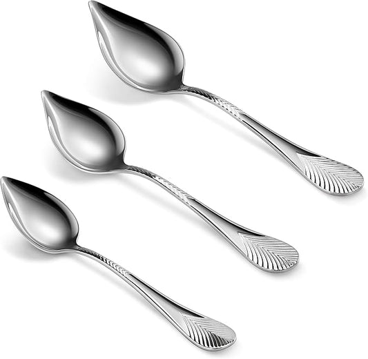 New Star Foodservice 1029031 Stainless Steel Precision Decorating Spoons/Saucier Spoons with Tapered Spout, Set of 3, 7-Inch, 8-Inch, 9-Inch