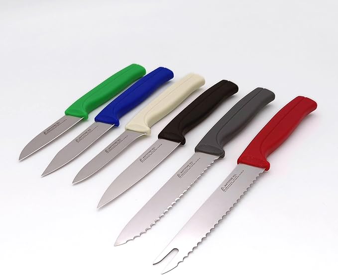 Kitchen Utility Knife - MATTSTONE HILL 4 Inch Paring Knife, Small Fruit & Vegetable Knife, Premium German Stell Blade, Black Handle