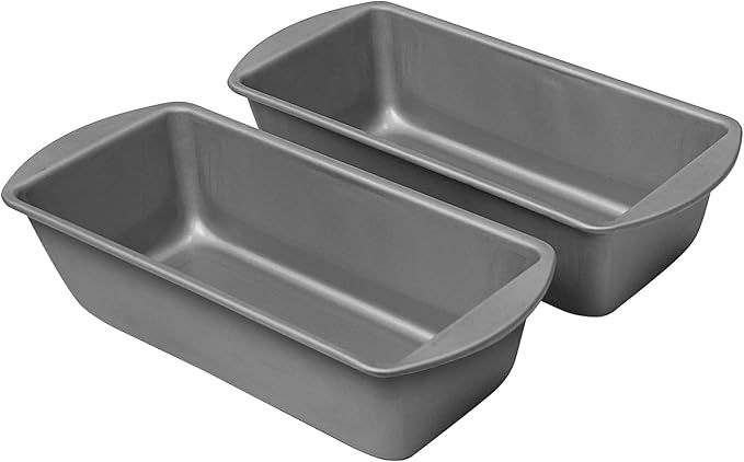 G&S Metal Products OvenStuff HG260 Non-Stick Large Loaf Baking Pan, Set of 2, Gray