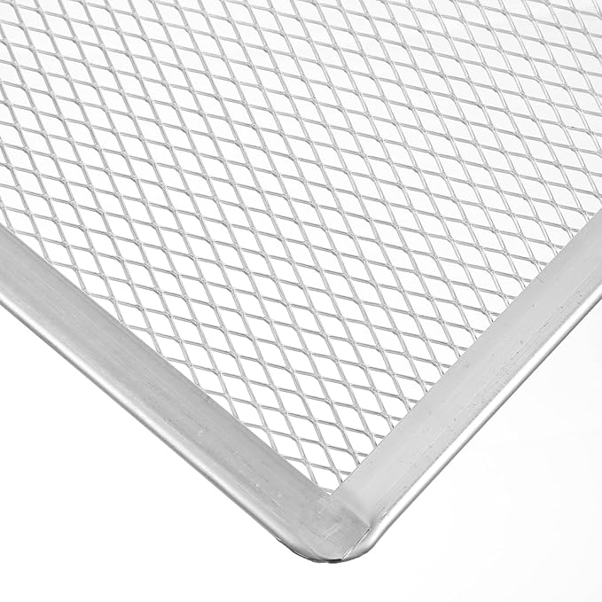 Pizza Screen 11 x 15.6 Inch 2 Pack Rectangular Aluminum Pizza Pan Restaurant-Grade Flatbread Screen Pizza Crisper Pan,Oven-Safe