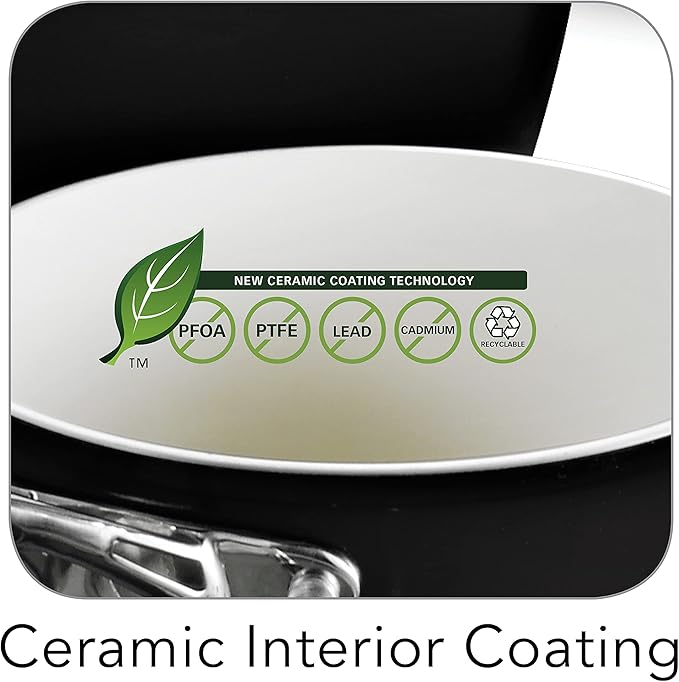 Tramontina Cookware Set Ceramic Interior 8-Piece Metallic Black, 80110/200DS