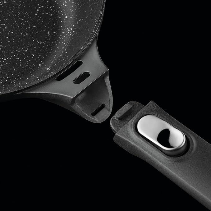 BergHOFF GEM 5Pc Non-stick Cookware Set, Best for Glass Top Cooktop and Gas Stove, Black