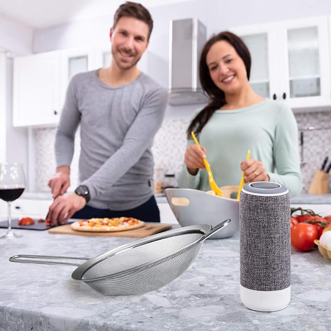 Walfos 7.8 Inch Fine Mesh Strainer, Premium Stainless Steel Colanders and Sifters, with Reinforced Frame and Sturdy Handle, Perfect for Sift, Strain, Drain and Rinse Vegetables, Pastas and Tea