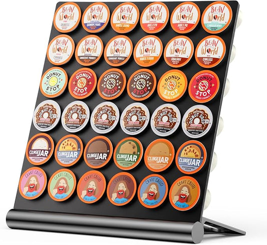 Pro Mael Coffee Pods Holder for K Cup, K Cup Organizer for Countertop, K Cup Capsule Display Stand for Coffee bars, Offices, and Kitchens, Capacity of 36 Pods, Black