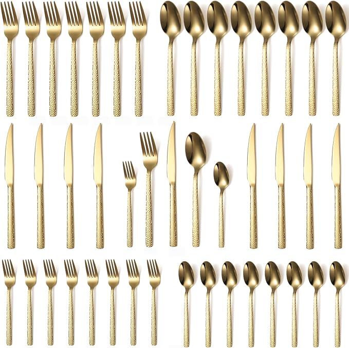 Silverware Set of 40 Stainless Steel Flatware Set for 8 Includes Forks Spoons Knives Kitchen Cutlery Sets for Home Restaurant Hotel