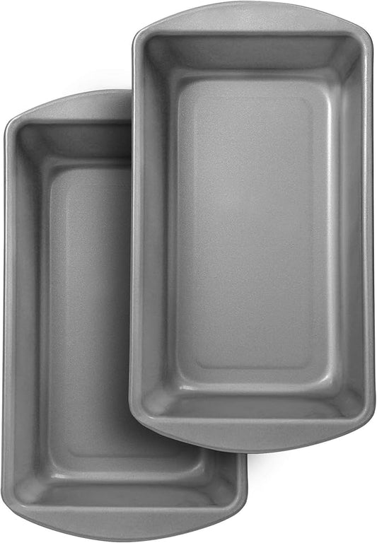G&S Metal Products OvenStuff HG260 Non-Stick Large Loaf Baking Pan, Set of 2, Gray
