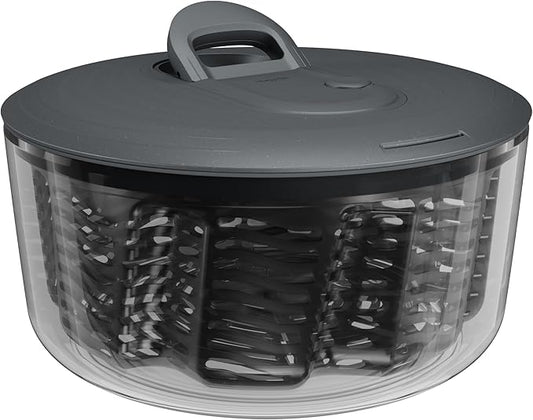 Zyliss Easy Spin Salad Spinner - Fruit & Veggie Dryer - Produce Spinner & Cleaner for Salad Prep - Dishwasher-Safe Kitchen Essential - Non-Slip Bowl with Pull Handle - Grey Easy Spin Large