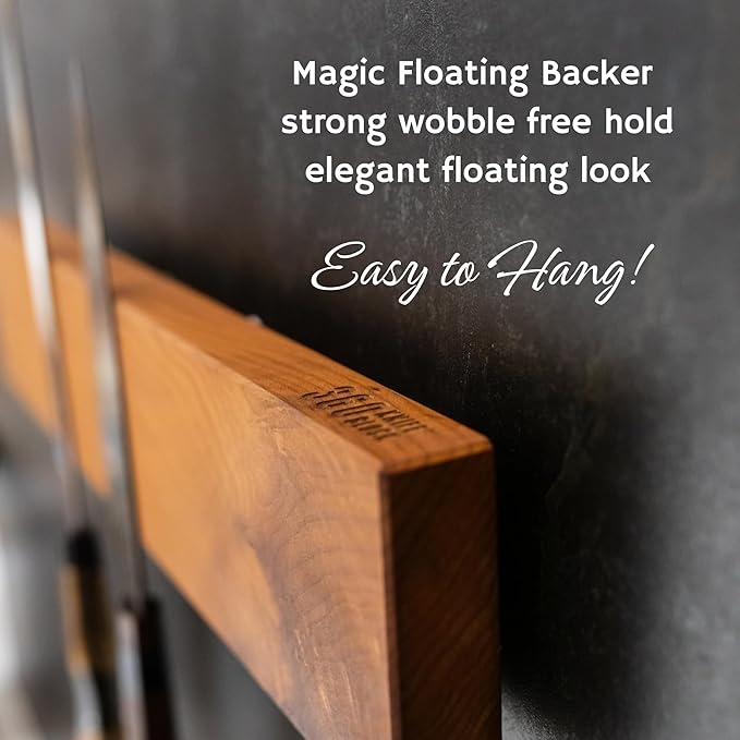 360KnifeBlock BAR – 26"x 4” - Guitar Wood - 2 Rows of Magnets, backer w/level system, 2"screws, handmade in Washington – WOOD