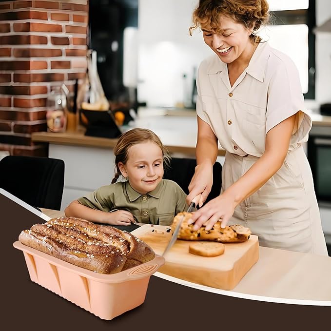 saphe Silicone Bread Loaf Pan, Heat resistant bread pan,Non-Stick Baking Mold Pans for Loaf, Bread, Cake, cheese cake, 3 packs