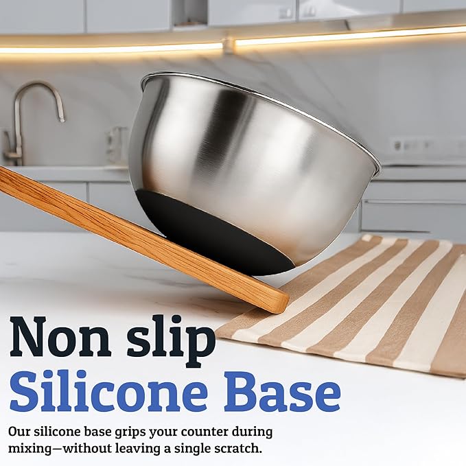 Priority Chef Stainless Steel Mixing Bowls with Lids Set, Metal Nesting Bowls with Airtight Lids, Graters, Non-Slip Base & Measurement Marks, Includes Utensil Set for Prep, Baking & Storage, Black