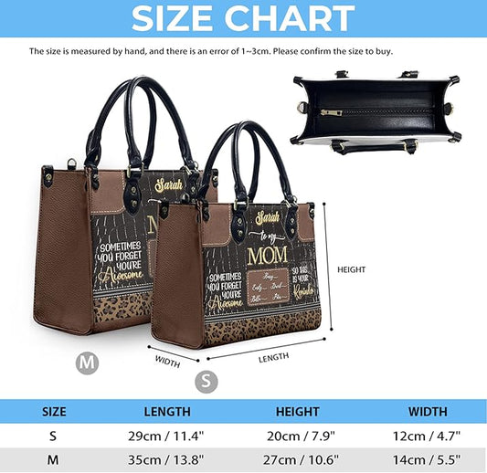 THUYPT Personalized Birth Flower Leather Bag for Mom, Women Faux Leather Handbags with Ziplock, Mother's Day Gifts