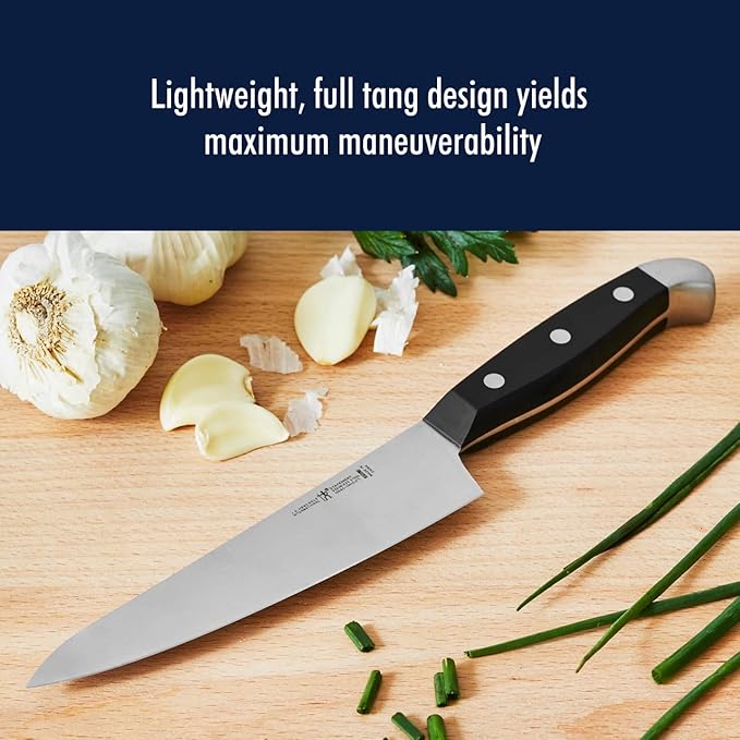 HENCKELS Statement Razor-Sharp 5-inch Compact Chef Knife, German Engineered Informed by 100+ Years of Mastery, Black/Stainless Steel