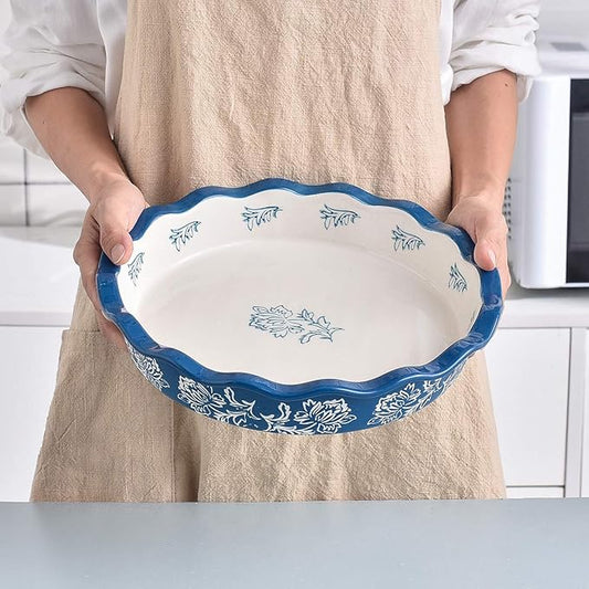 Wisenvoy Pie Pan Ceramic Pie Dish Pie Plate Deep Dish Pie Pan Non-Stick Pie Pans for Baking Pie Pans Pie Dishes