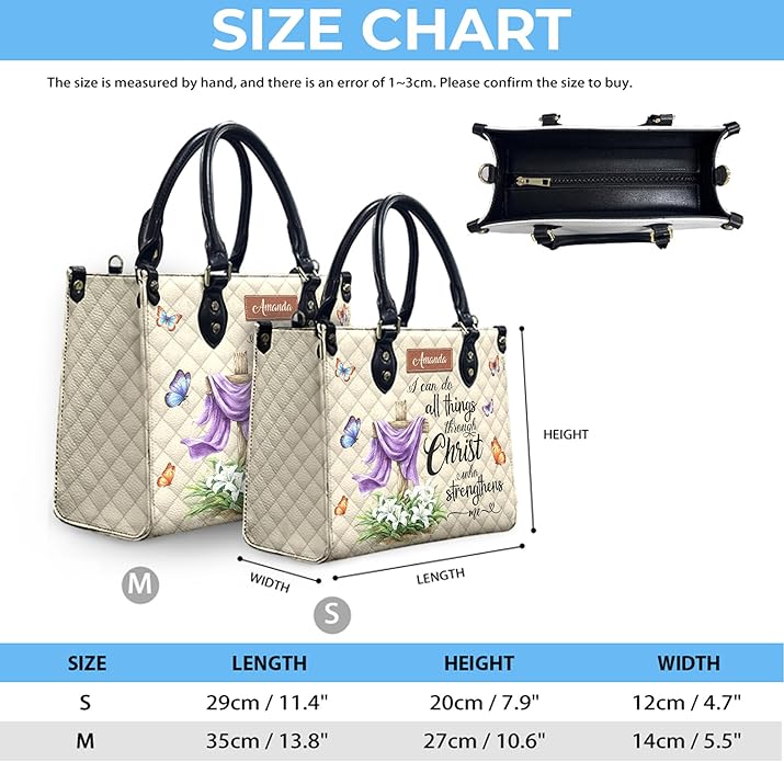 THUYPT Personalized Christian Leather Handbags, Handbag & Purse With Bible Verse Religious Tote Bag, Gift for Women