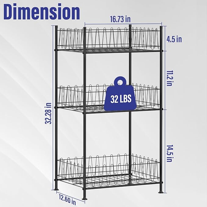 smusei 3 Tier Drink Organizer for Pantry Water Bottle Storage Rack, Multifunctional Drink Storage Free Standing Bottled Water Holder Beverage Soda Can Tumbler Dispenser Stand for Kitchen