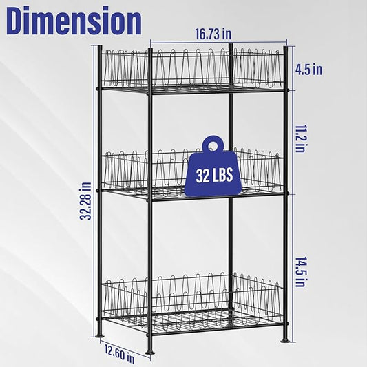 smusei 3 Tier Drink Organizer for Pantry Water Bottle Storage Rack, Multifunctional Drink Storage Free Standing Bottled Water Holder Beverage Soda Can Tumbler Dispenser Stand for Kitchen