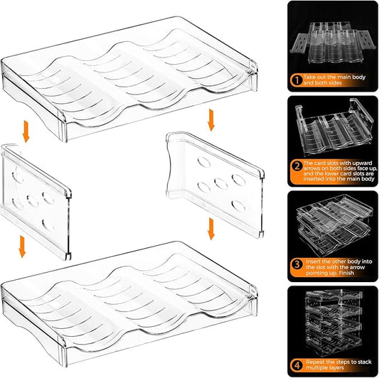 BoxedHome Plastic Water Bottle Organizer and Wine Rack Storage Holder for Inside Cabinet, Kitchen Countertop, Table Top, Pantry, Bars, Cabinets, Fridge - Clear (3 Tier 9 Containers)