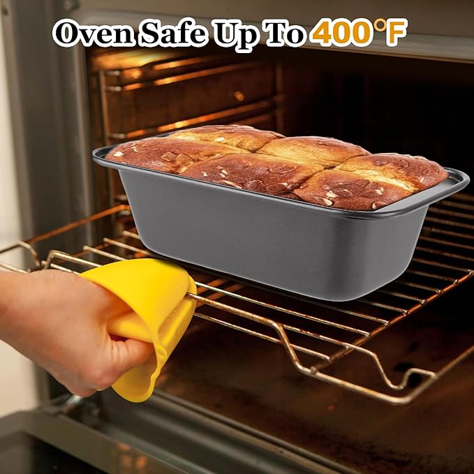 QTLCOHD 6 Pack 8" x 4" Bread Loaf Pans, Non stick Carbon Steel Bread Pans for Baking Homemade Bread