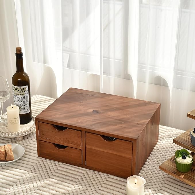 SwallowLiving Versatile Wooden Storage Drawer for Coffee Capsules - Multi-Functional Kitchen and Desk Organizer - Ideal for K-Cup Coffee Pods and Counter Organization