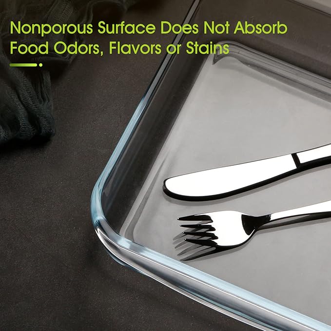 NUTRIUPS 1.7QT Glass Baking Pan, Square Baking Dish for Oven
