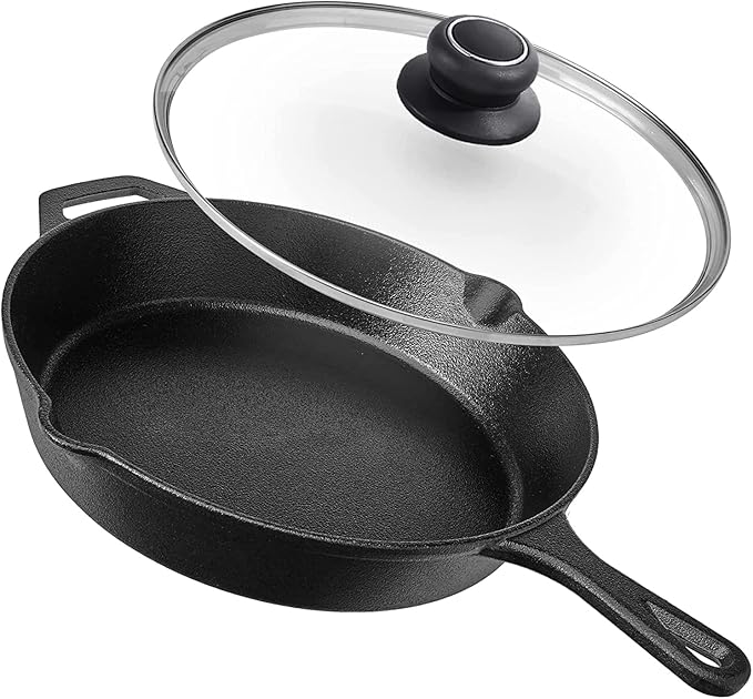 10 Inch Pan Lid Replacement Glass Lid for T-Fal 10" Frying Pan, Essentials Fry Pan, Skillet and Other 10-10.7 Inch Cookware, Clear, 1 Set