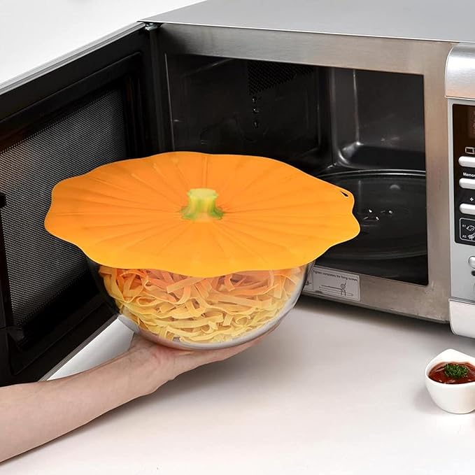 Charles Viancin Silicone Lid - Pumpkin/Fall Theme - Airtight Microwave, Oven, Stovetop, and Dishwasher Safe Pan or Bowl Lid (6 Inch)