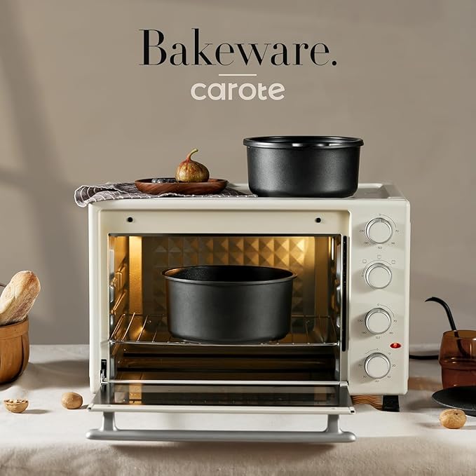 CAROTE 6pcs Pots and Pans Set Non Stick, Cookware Sets, Kitchen Set, Oven/Fridge Safe, Space Saving Pots Set, Nonstick Cooking Set with Versatile Detachable Handle, Induction RV Set, Jet Black