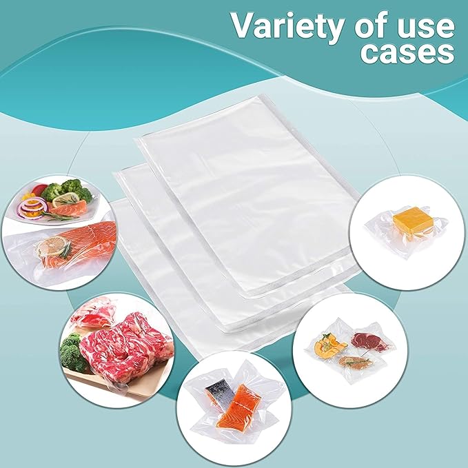 APQ Pack of 500 Co-Extruded Vacuum Pouches, Clear 14 x 20. Vacuum Food Bags 14x20. Thickness 3 mil. Polyethylene Bags for Packing and Storing. Perfect for Industrial, Food Service.