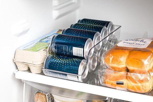 Core Home Kitchen Pantry 13.5 x 5.4 Inch Clear Acrylic Beverage Soda Can Refrigerator Storage Dispenser Bin