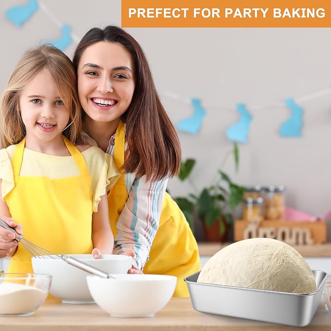 12Pcs Stainless Steel Loaf Pans,9x6 Inch Bread Pans for Homemade Bread, Loaf Pans Oven-Safe Banana Bread Pan for Baking Bread, Cakes, Sandwich (Silver, 12Pcs)