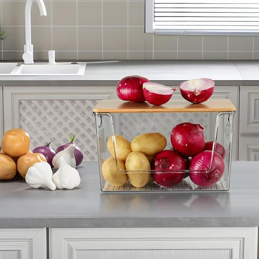 2 PACK Pantry Organizers and Storage Stackable Kitchen Countertop Organizers for Onion, Potato, Garlic, Fruit, Produce, Vegetable