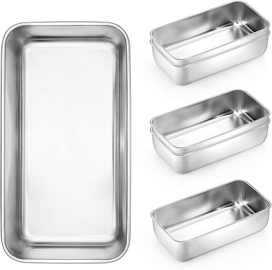 Onader 6 Pack Loaf Pans for Baking Bread, 9 x 5 Inch Stainless Steel Deep Meatloaf Toast Baking Pan Set