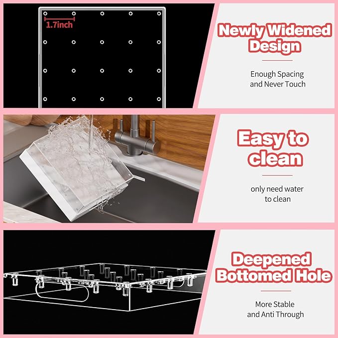 2 Pack Cake Pop Stand,25 Holes Clear Cake Pops Display Holder,Cake Pop Sticks Kit, Candy Pop Holder,cake pop mold for Party,Wedding,Birthday(White,2-Pack)