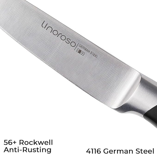 linoroso Paring Knife 3.5 inch Small Kitchen Knife with Elegant Gift Box, Sharp Forged German Carbon Stainless Steel Fruit Knife, Full Tang, Ergonomic Handle-Classic Series