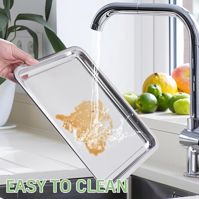 Air Fryer Basket for Full Size Oven,2 PCS-Set,Sturdy Basket & Baking Crisper Tray Pan for Easy Cleaning and Crispy Results,Stainless Steel Air Fryer Accessories,with one Removable Handle,15''×11''