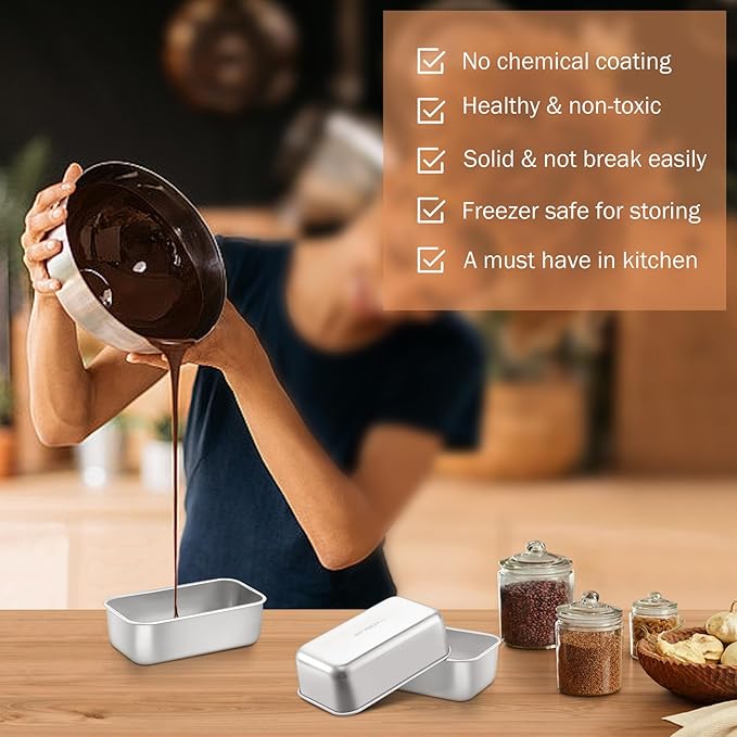 TeamFar Mini Loaf Pan, 12 PCS Stainless Steel Loaf Pans for Baking Bread, 6.3 x 3.5 Inch Bread Baking Pan for Homemade Bread, Meatloaf, Cake and Brownies, Non-Toxic, Oven & Dishwasher Safe