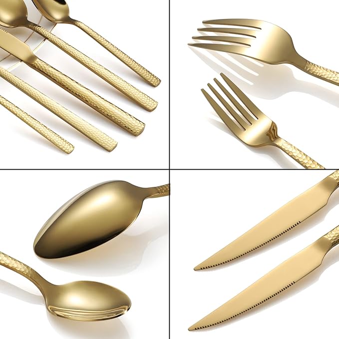 Silverware Set of 40 Stainless Steel Flatware Set for 8 Includes Forks Spoons Knives Kitchen Cutlery Sets for Home Restaurant Hotel