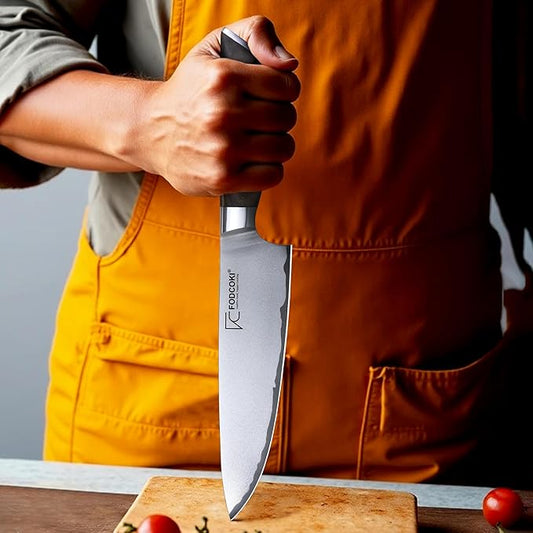 8 Inch Chef Knife, Sharp Kitchen Cutting Knife Japanese High Carbon Steel AUS10 with Ebony Wood Handle, Professional Chefs Knife for Meat Vegetable