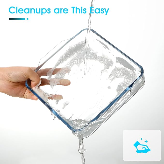 NUTRIUPS 7.5x7.5in Glass Baking Dish for Oven 2-pack, 42oz Square Cake Pans Glass Casserole Dishes for Oven