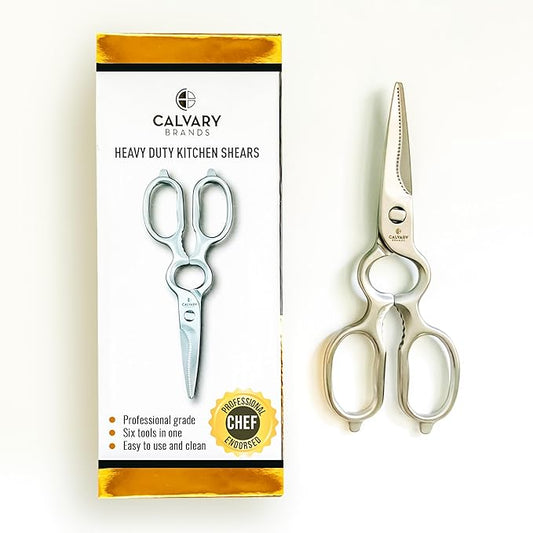Kitchen Scissors for Food | Professional Chef Endorsed | Kitchen Shears Heavy Duty | All Purpose | Dishwasher Safe | Stainless Steel | Luxurious Design for Cooking Food, Meat, Poultry