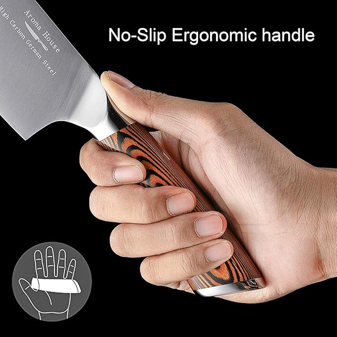Nakiri Knife 7 Inch, Vegetable Chef's Knife With High-Carbon Stainless Steel & Ergonomic Handle Suitable for Kitchen & Restaurant