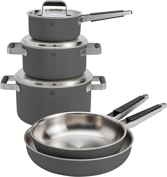 ZWILLING Pure 8-pc Stainless Steel Cookware Set, Grey